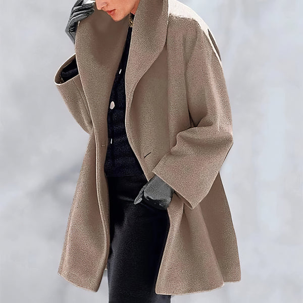 Women's Coats Loose Solid Button Hooded Woolen Coat