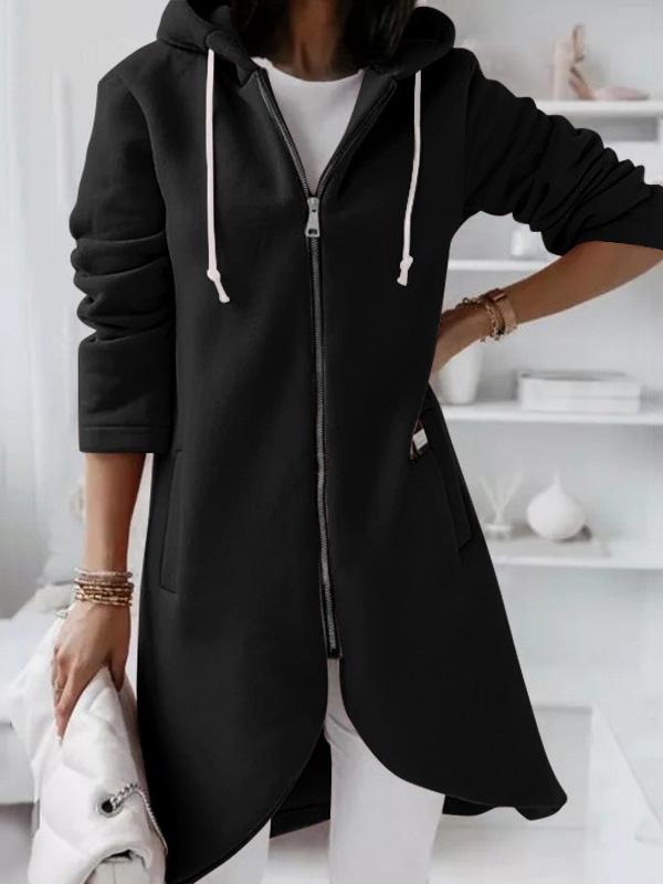 Women's Coats Personalized Zipper Pocket Hooded Long Coats - Coats & Jackets - INS | Online Fashion Free Shipping Clothing, Dresses, Tops, Shoes - 06/09/2021 - 20-30 - COA2109061133