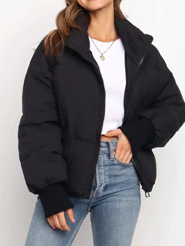 Women's Coats Solid Loose Short Down Jacket - MsDressly
