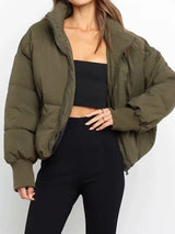 Women's Coats Solid Loose Short Down Jacket - MsDressly