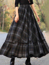 Women's Dresses Fresh Sweet Plaid Split Maxi Dress - Maxi Dresses - Instastyled | Online Fashion Free Shipping Clothing, Dresses, Tops, Shoes - 11/1/2023 - color-black - color-purple