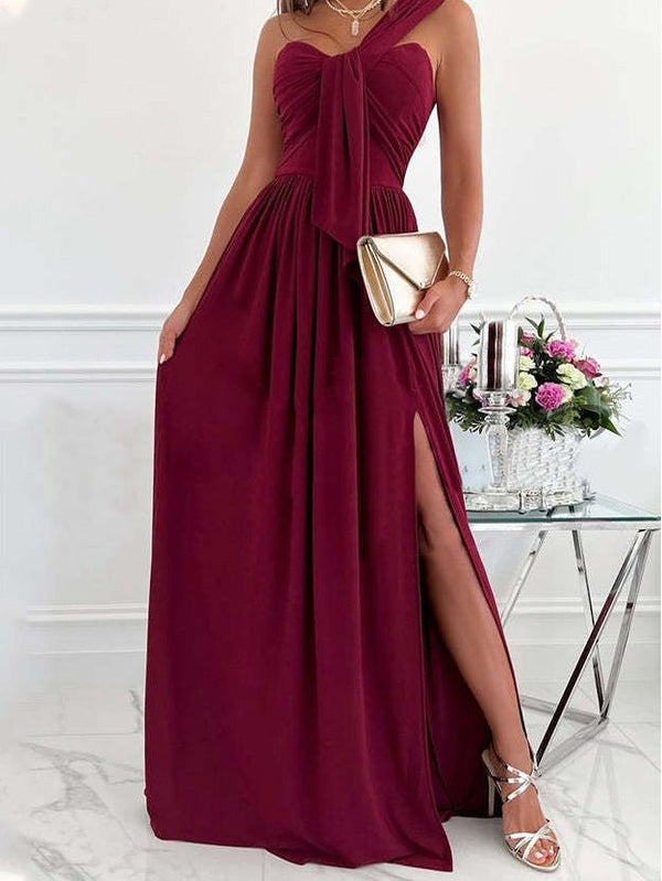 Women's Dresses Simple Sleeveless Off Shoulder Slit Dress - Maxi Dresses - Instastyled | Online Fashion Free Shipping Clothing, Dresses, Tops, Shoes - 20/05/2022 - 30-40 - color-black