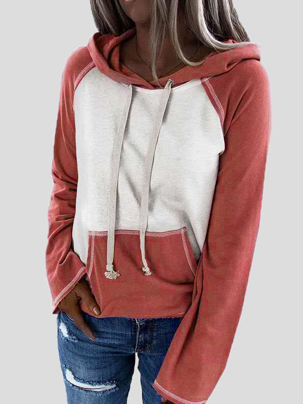 Women's Hoodies Color Block Pullover Pocket Long Sleeve Hoodie - Hoodies - INS | Online Fashion Free Shipping Clothing, Dresses, Tops, Shoes - 20-30 - 23/11/2021 - color-army_green