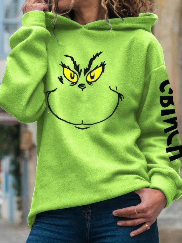 Hoodies Women's Hoodies How The Grinch Stole Christmas Print Hoodie MsDressly