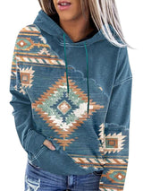 Women's Hoodies Long Sleeve Drop Shoulder Printed Hoodie - MsDressly