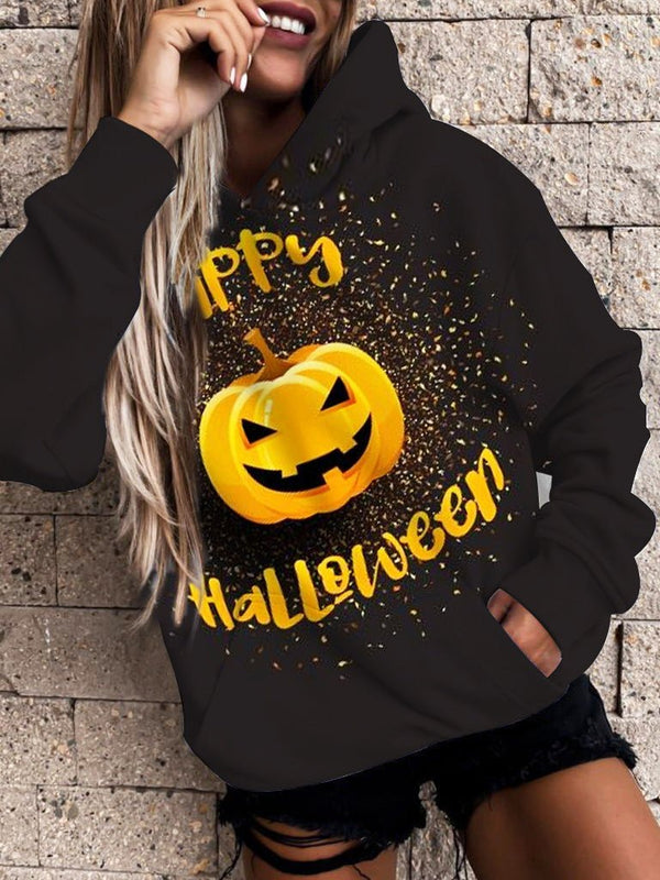 Women's Hoodies Printed Pocket Long Sleeve Casual Hoody - MsDressly