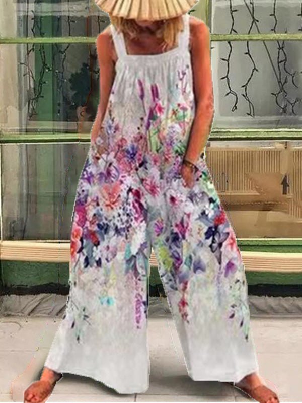 Women's Jumpsuits Printed Sling Pocket Wide-Leg Jumpsuit - Jumpsuits - Instastyled | Online Fashion Free Shipping Clothing, Dresses, Tops, Shoes - 13/06/2022 - 30-40 - Bottoms