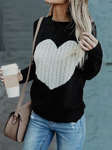 Women's Sweaters Love Round Neck Long Sleeve Sweater - Cardigans & Sweaters - Instastyled | Online Fashion Free Shipping Clothing, Dresses, Tops, Shoes - 15/12/2021 - 30-40 - Cardigans & Sweaters