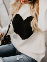 Women's Sweaters Love Round Neck Long Sleeve Sweater - Cardigans & Sweaters - Instastyled | Online Fashion Free Shipping Clothing, Dresses, Tops, Shoes - 15/12/2021 - 30-40 - Cardigans & Sweaters