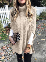 Women's Sweaters Solid Turtleneck Slit Sweater - Sweaters - Instastyled | Online Fashion Free Shipping Clothing, Dresses, Tops, Shoes - 14/11/2022 - 40-50 - cardigans-sweaters