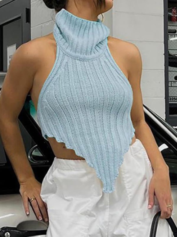 Women's Tank Tops  Knitted Solid Sleeveless Tank Top - MsDressly
