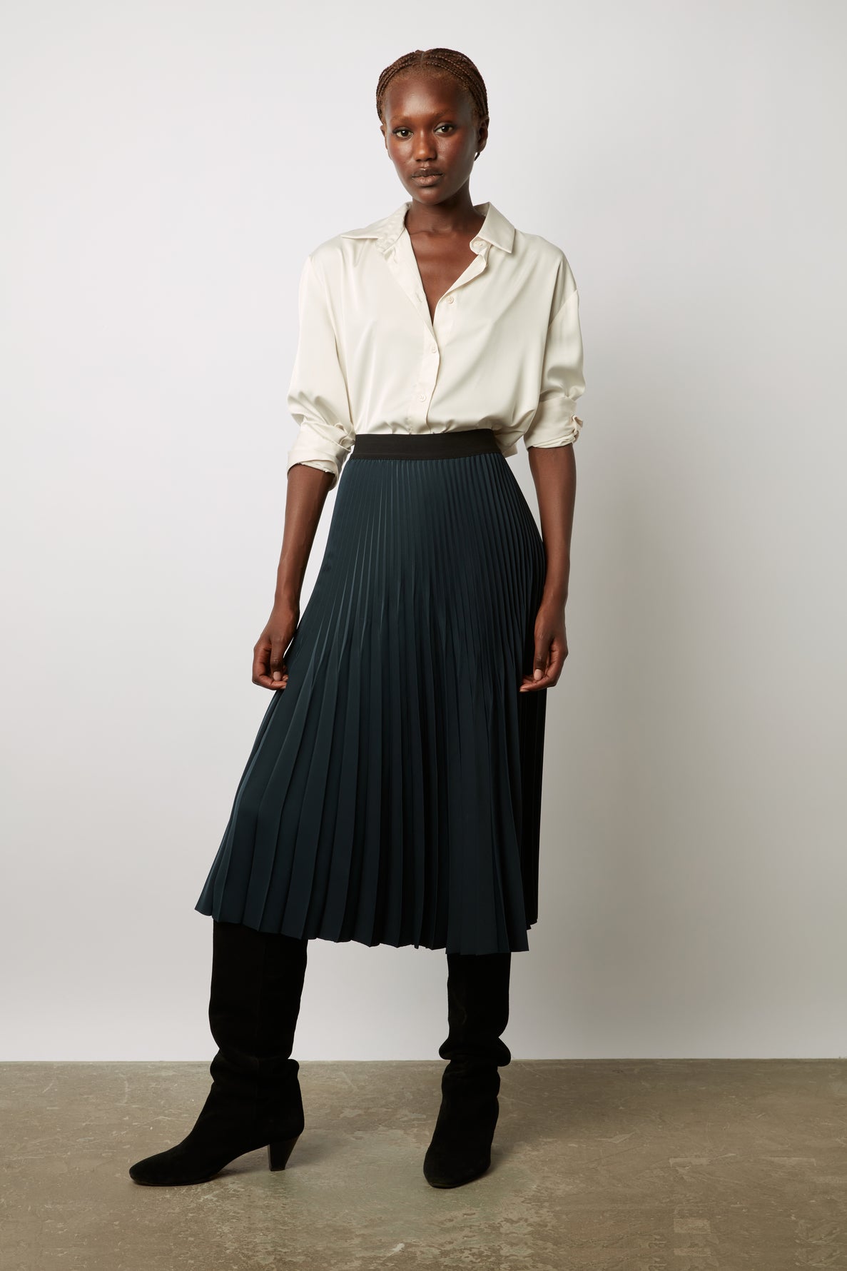 Pleated Midi Skirt