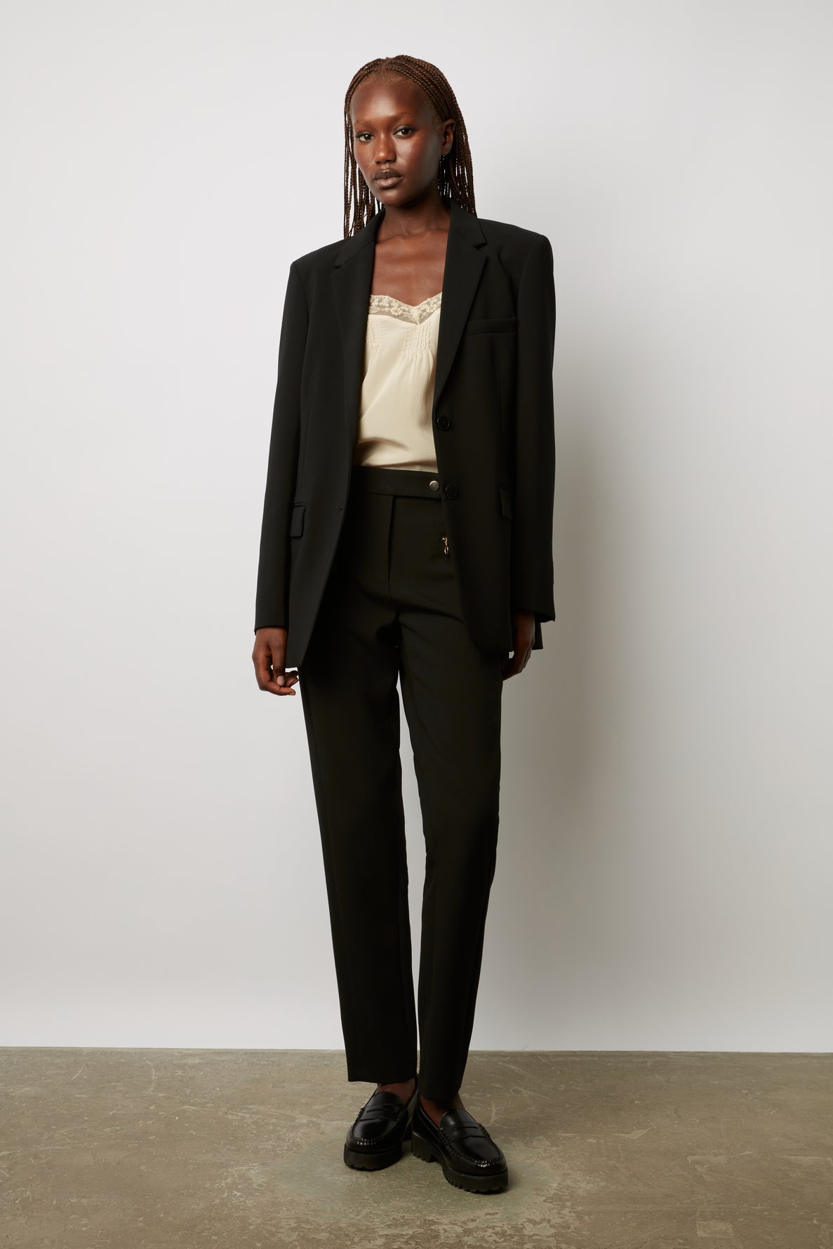 Women's Black Faux Leather Gold Fringe Pants - Maker of Jacket