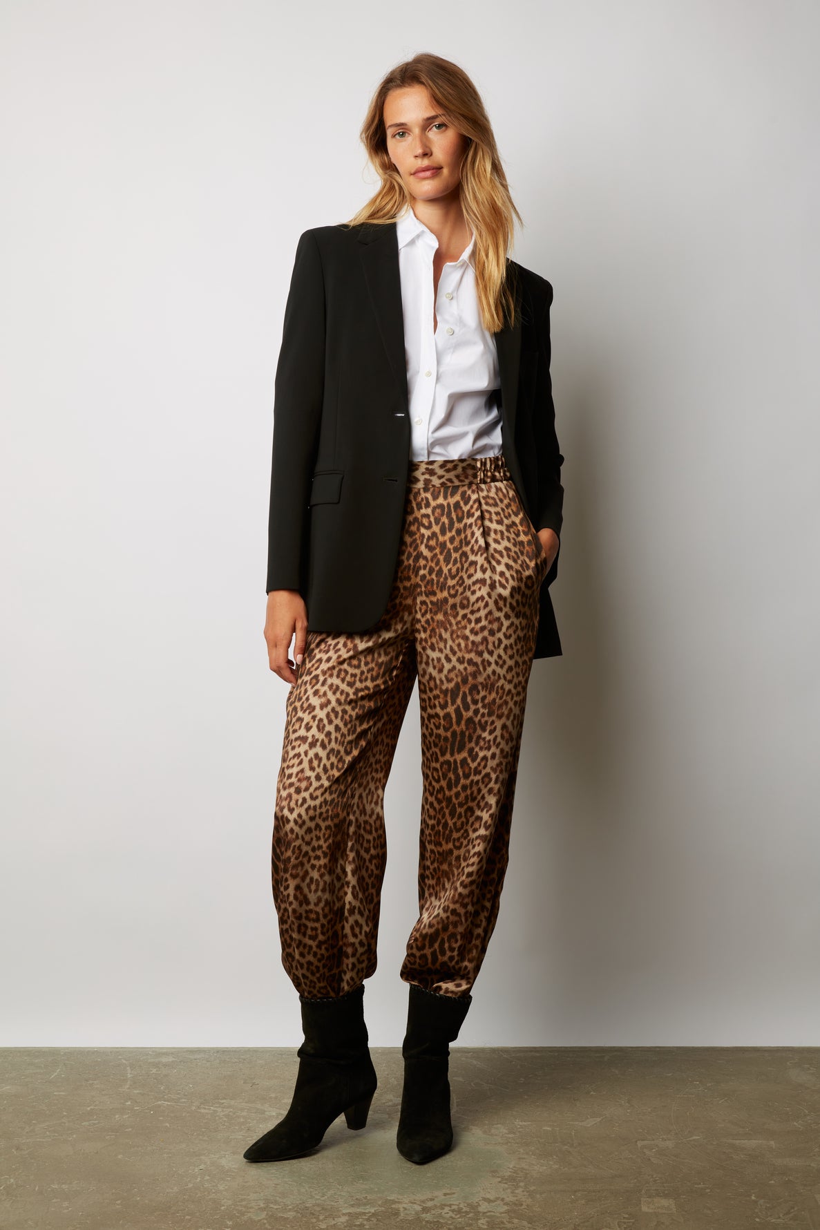 Wide-leg leopard print pants - DAIANA