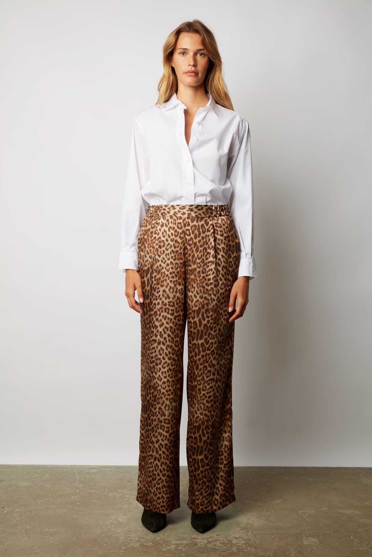 Wide-leg leopard print pants - DAIANA