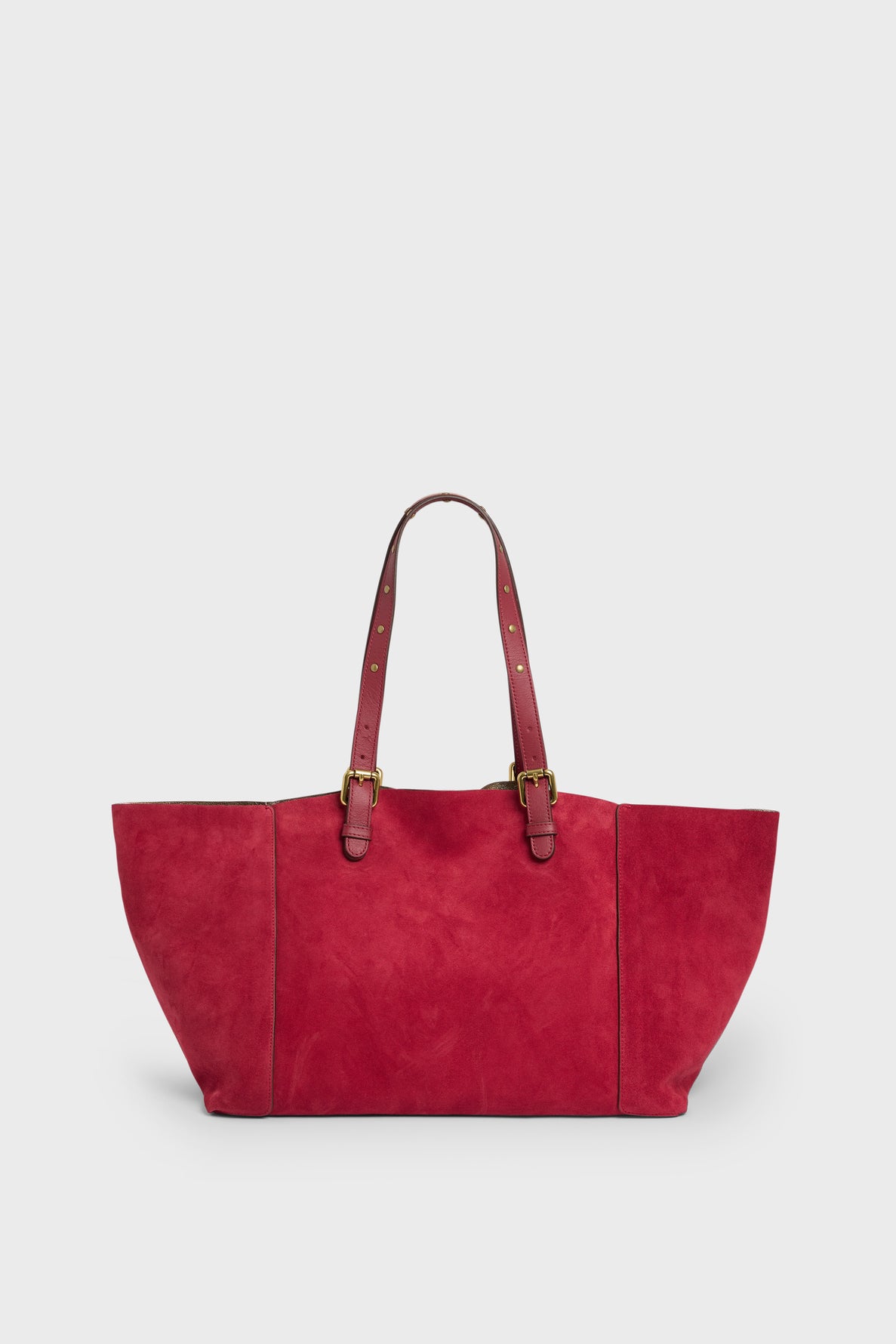 Shopping bag in suede leather with embroideries - SHOPPER – Gerard