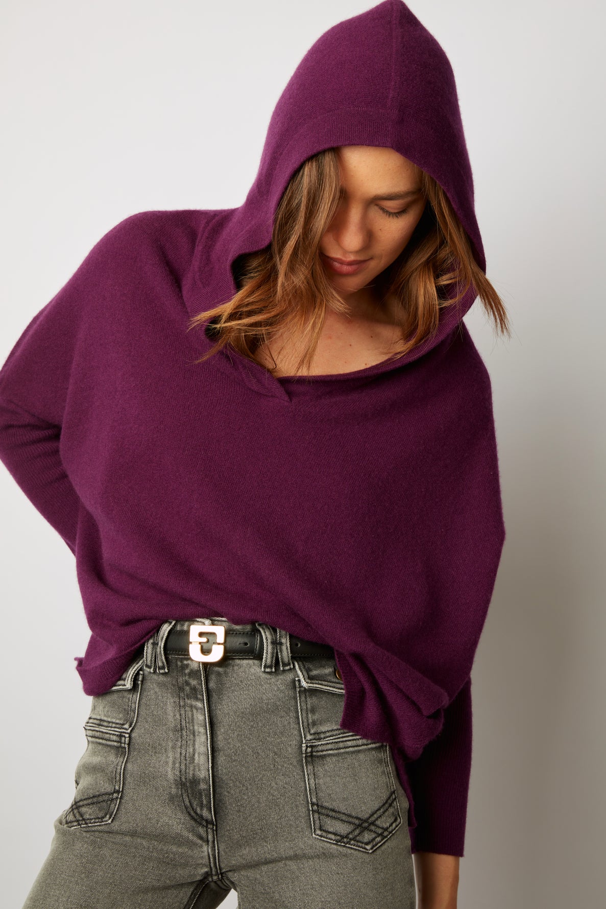 Pull oversize à capuche en cachemire - LALOU