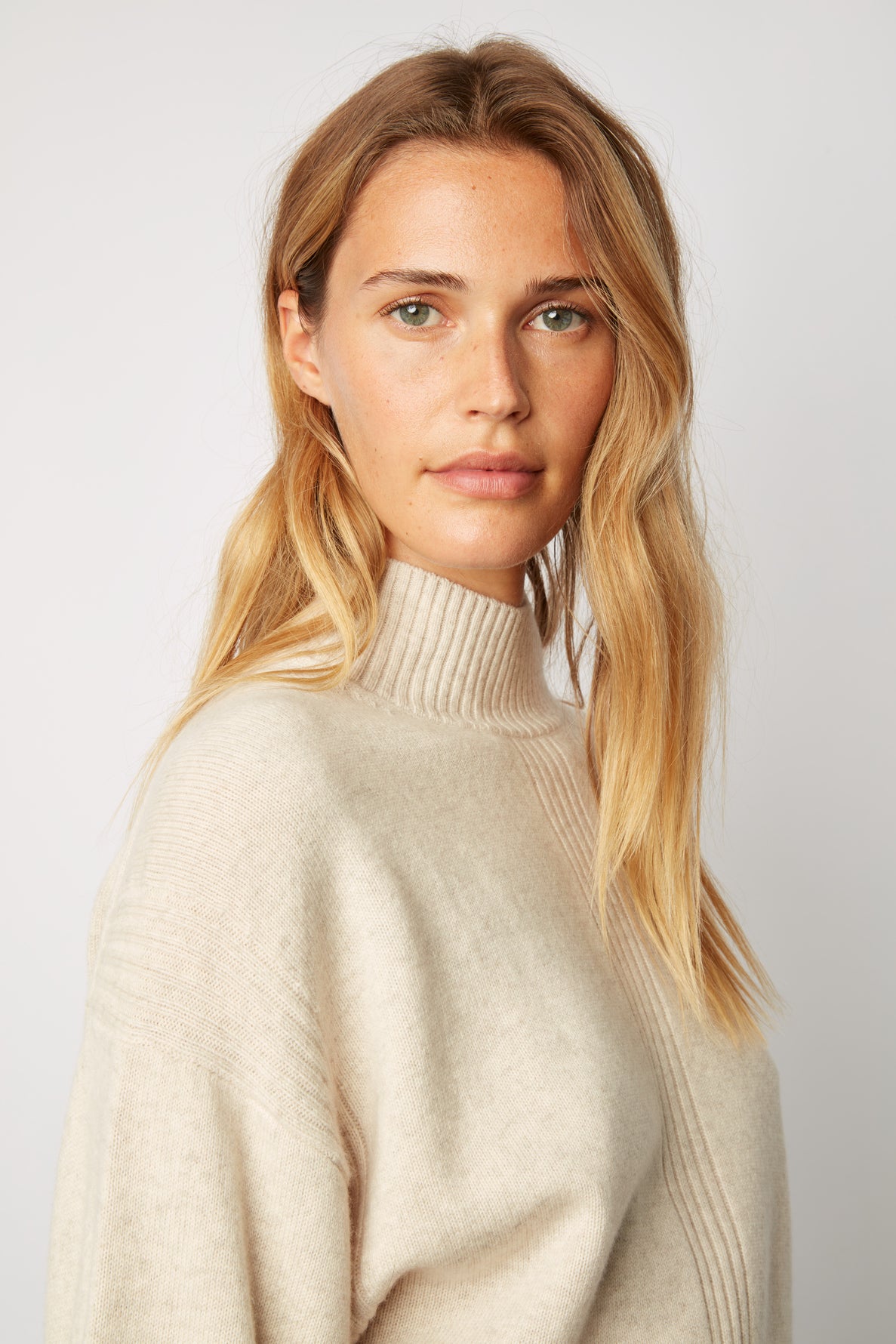 sweater wool cotton Fine-ribbed LAURANNA - and V-neck