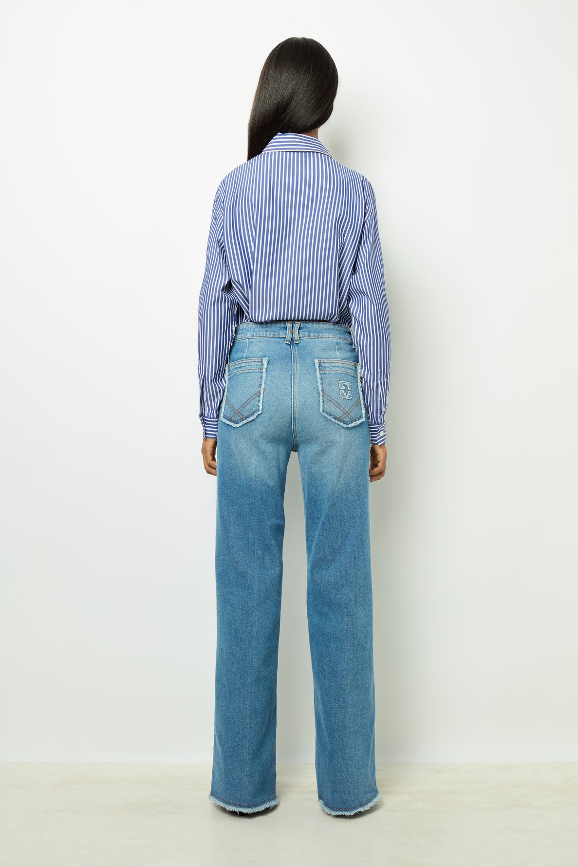 Navy high-waisted flare jeans - ANNA | Gerard Darel