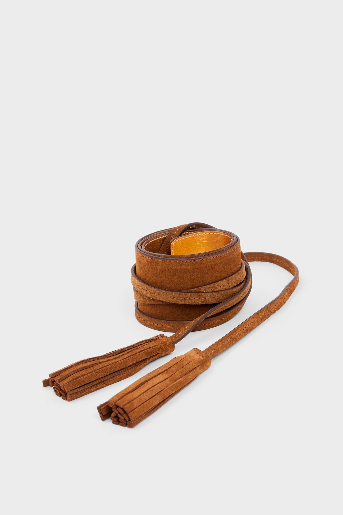 Wide belt in tobacco suede leather - ORNA | Gerard Darel