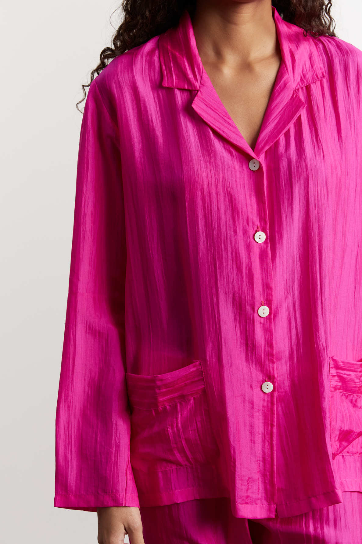 Pyjama en soie - Fuchsia