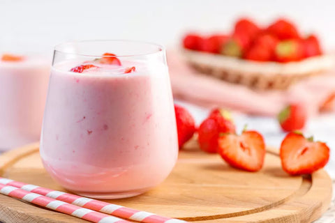 Strawberry smoothie or milkshake