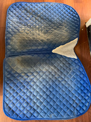Blue Saddle Pad Before Cleaning