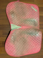 Pink Saddle Pad Before Cleaning