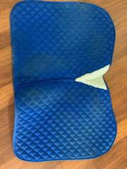 Blue Saddle Pad After Cleaning