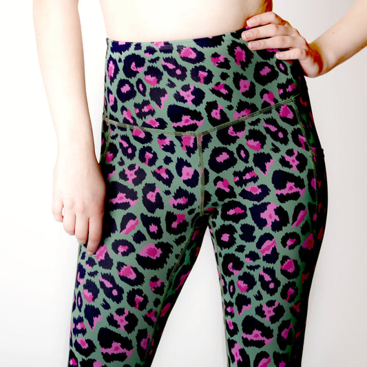 Tan Leopard Print Leggings SSL0005 - Large