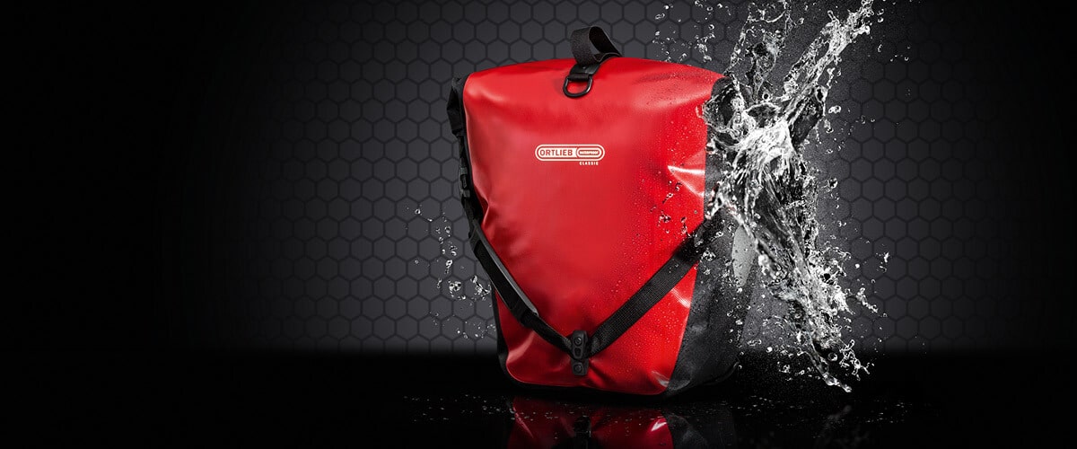 Wasserdichte ORTLIEB Radtasche in Rot