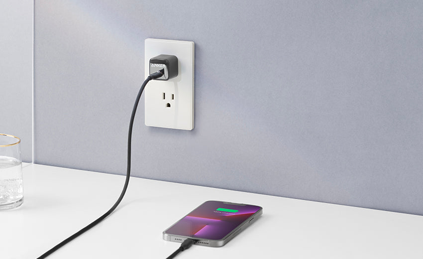 The best chargers for iPhone 13 with Anker Nano Pro wall charger in arctic white, black ice, cool lavender, and glacier blue