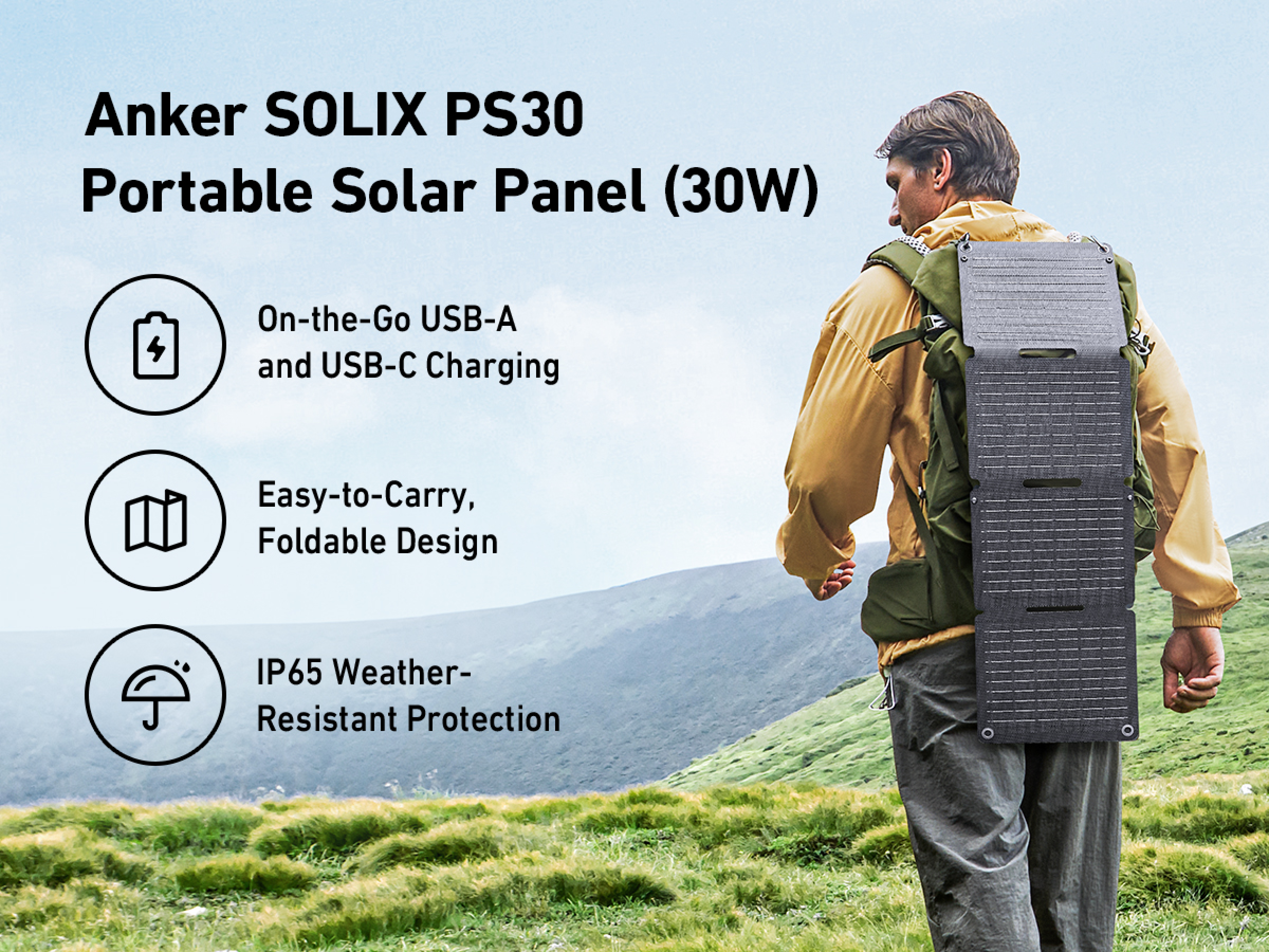Anker SOLIX PS30 Portable Solar Panel (30W) - Off Grid Stores