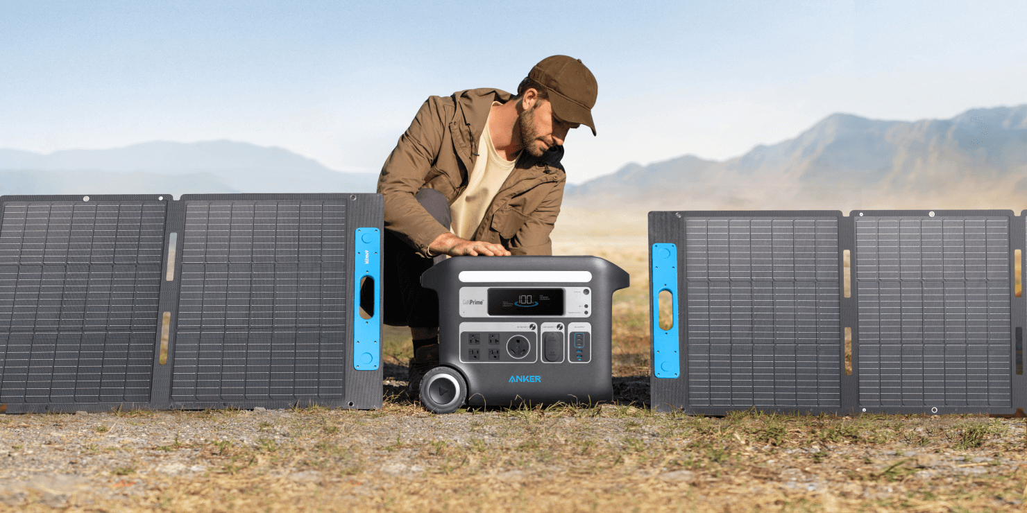 Batterie nomade ANKER Kit générateur solaire portable 2048Wh