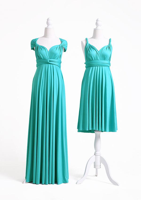 TDY Turquoise Maxi / Short Bridesmaid Convertible Dress Infinity Dress  Multiway Wrap Dress Long Wedding Prom Cocktail regular & Plus Size 