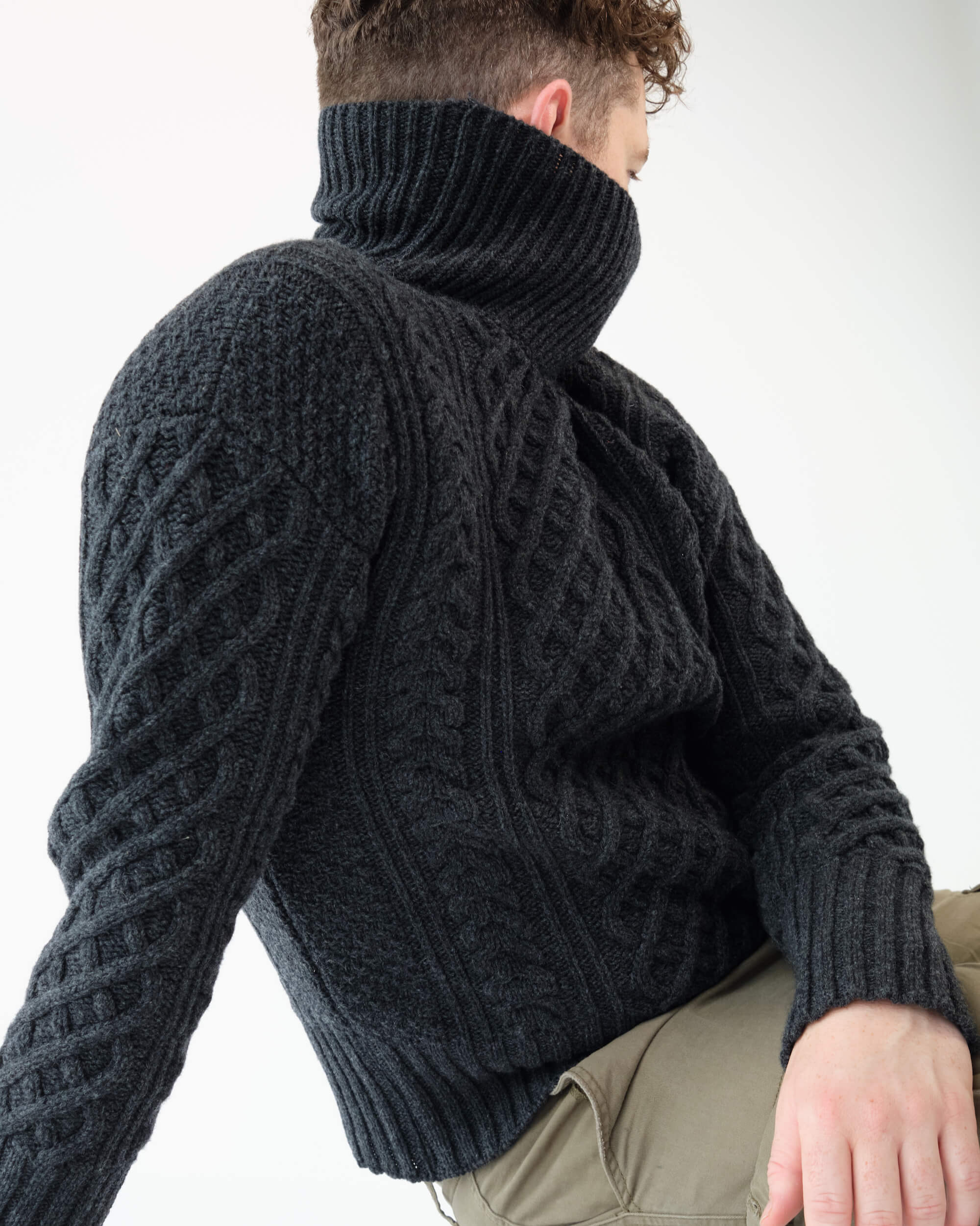 The Turtleneck Lambswool Aran – Moss + Cable