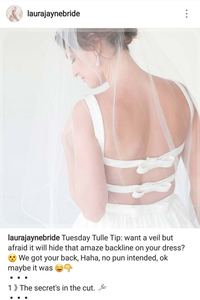 Instagram veil, showcasing, Laura Jayne 