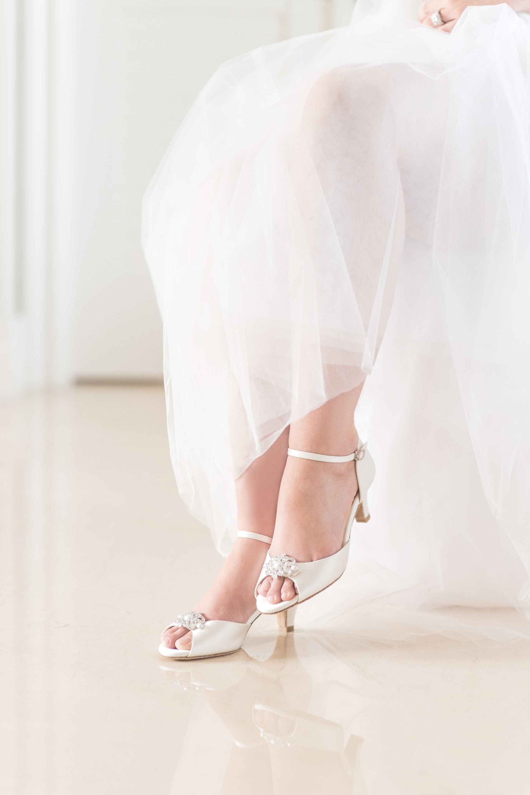 Pearl wedding shoes from Angela Nuran