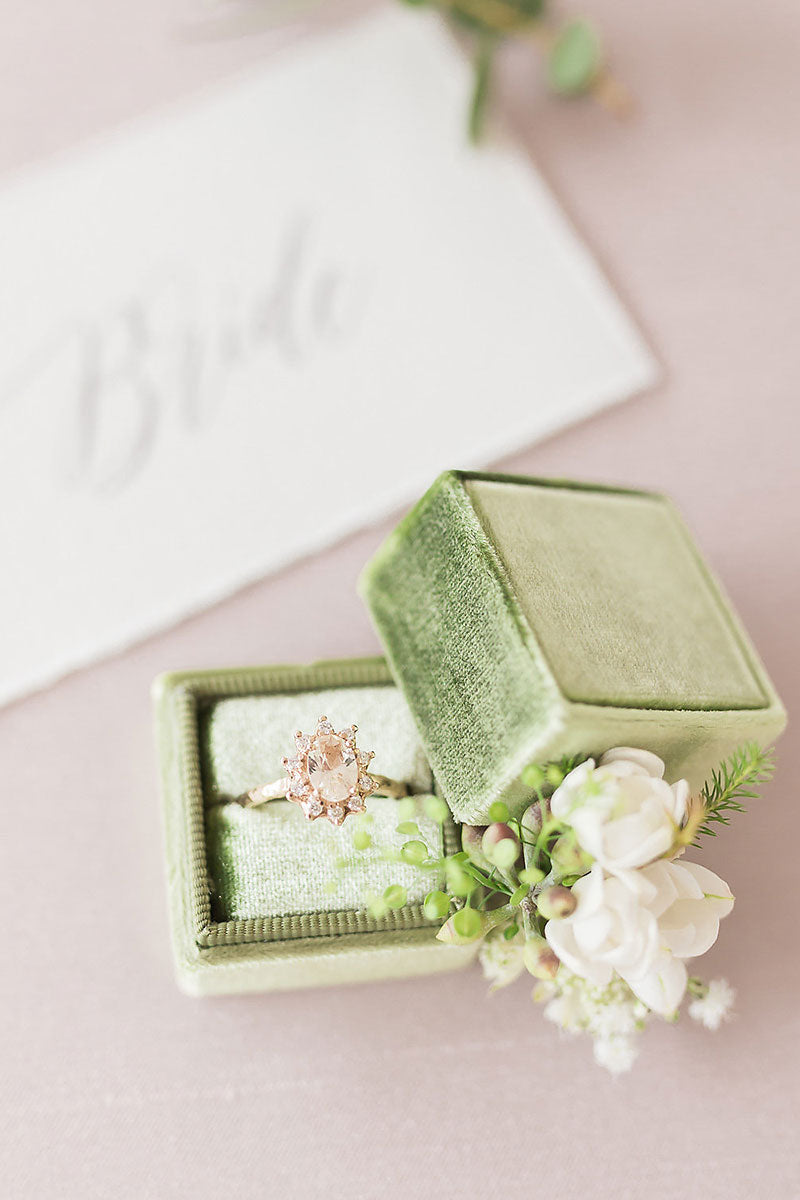 engagement ring in green box 