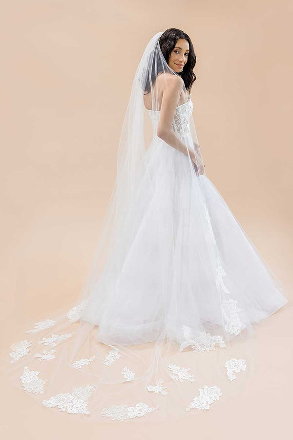 Eloquence Lace Edge Cathedral Wedding Veil