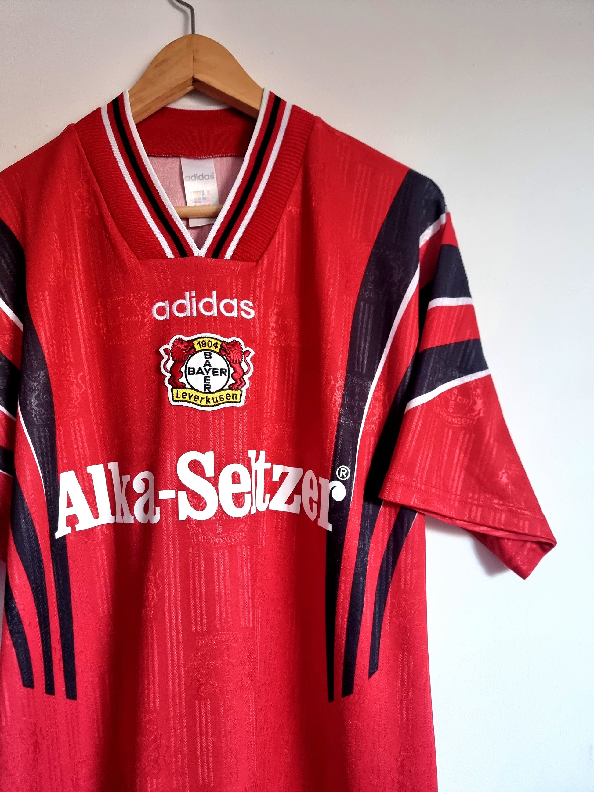 Adidas Bayer Leverkusen 96/97 'Nowotny 5' Player Issue Home Shirt Larg Granny's Football Store