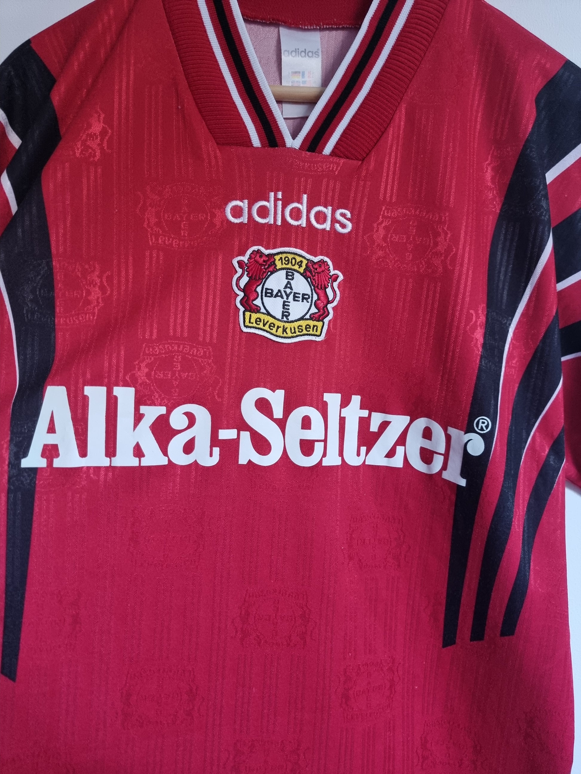 Adidas Bayer Leverkusen 96/97 'Nowotny 5' Player Issue Home Shirt Larg Granny's Football Store