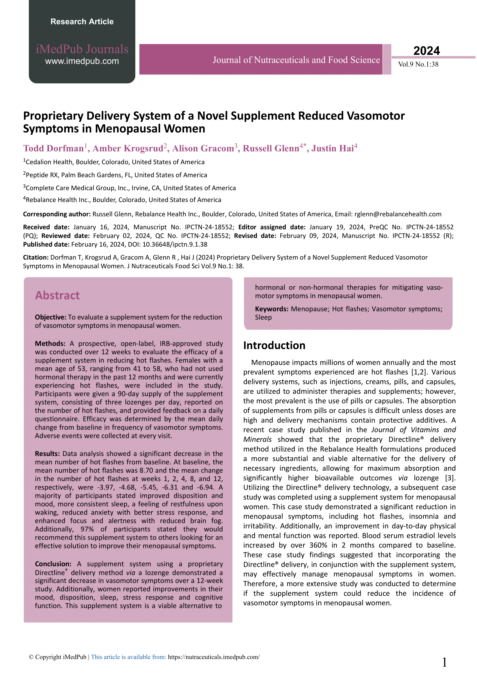 Journal of Nutraceuticals and Food Science