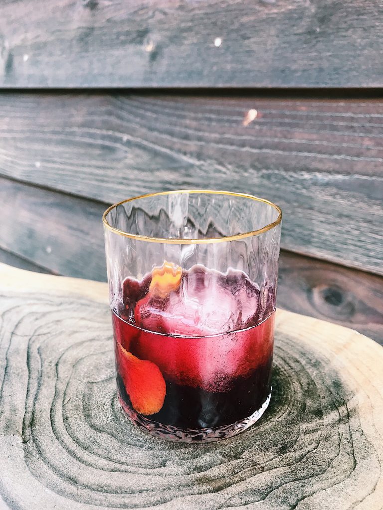 cascadian hope, an old fashioned variation cocktail drink