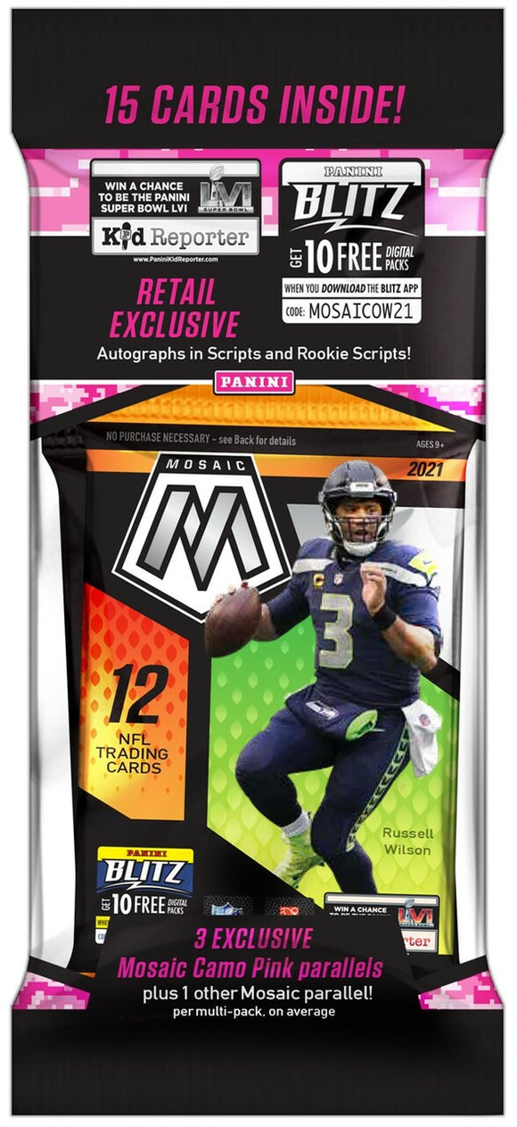 NFL Panini 2021 Mosaic Football Trading Card VALUE Pack Jeffthrowcards