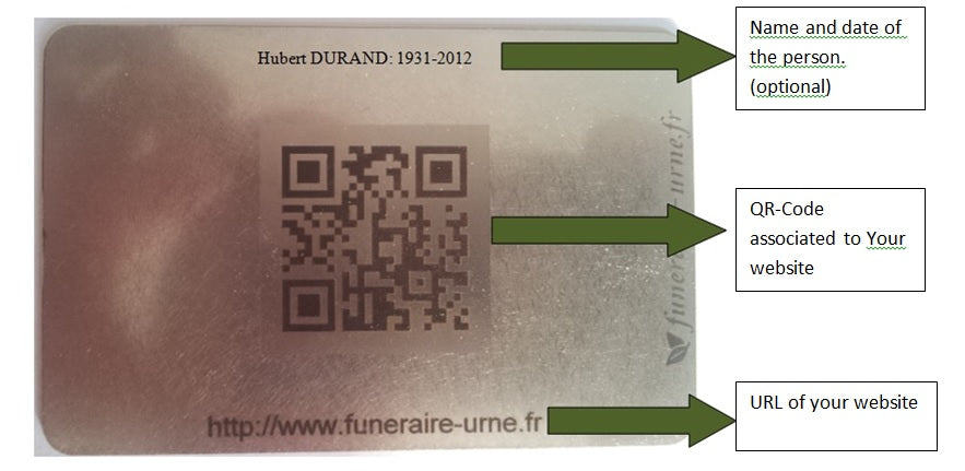 Plaque QR code funeral