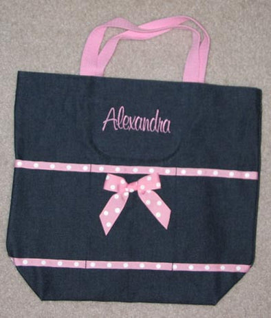 Personalized Pink Denim Tote*