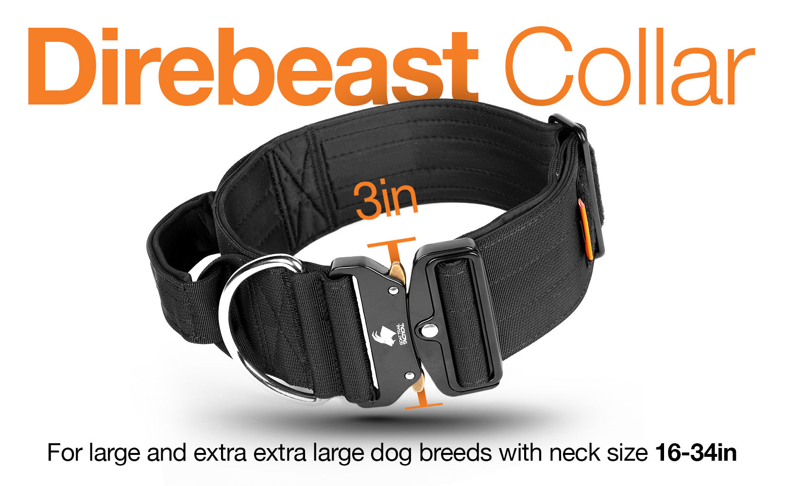 3 in tactical collar for large dogs