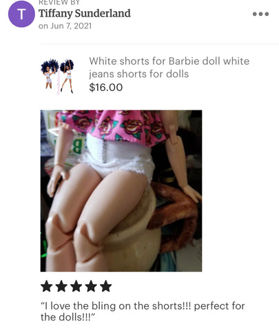 Barbie doll shorts costumer review thedolltailor.com