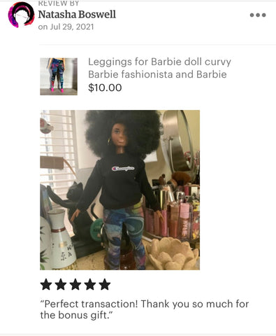Barbie doll leggings  costumer review thedolltailor.com